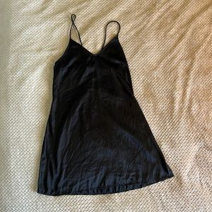 Black Silky Summer Mini Dress